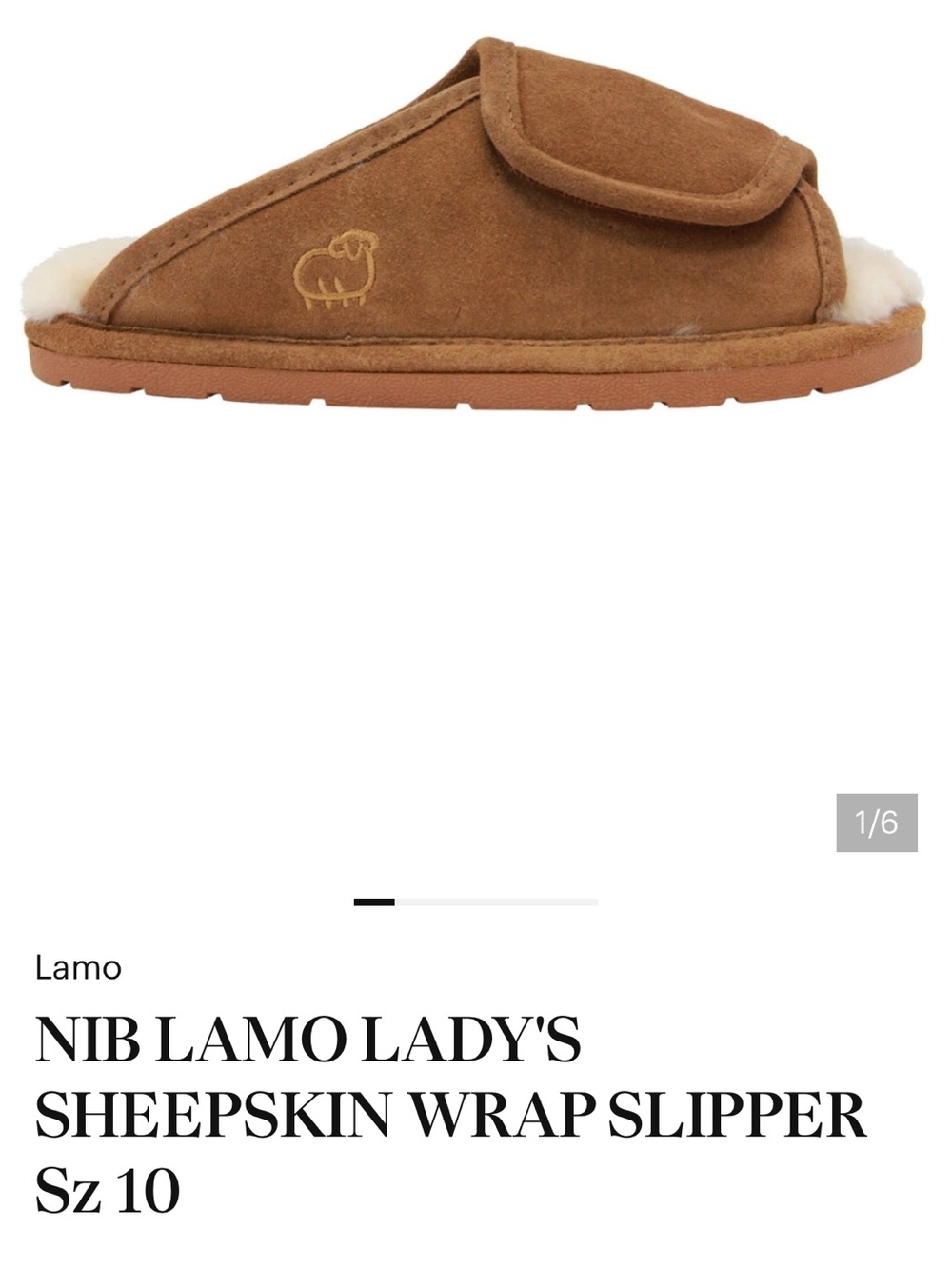 LAMO’s ladies sheepskin wrap slippers- Medium-EUC chestnut brown - Picture 4 of 4